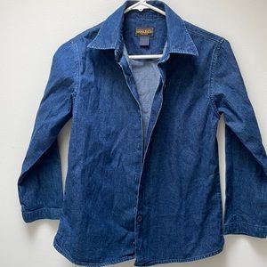 Woolrich shirt women’s  small button up denim long sleeve jacket